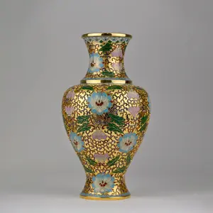 Exquisite Cloisonné Vase | Chinese Enamel Vase | Brass Cloisonné | Floral Decor | Collectible Vase | Home Decor