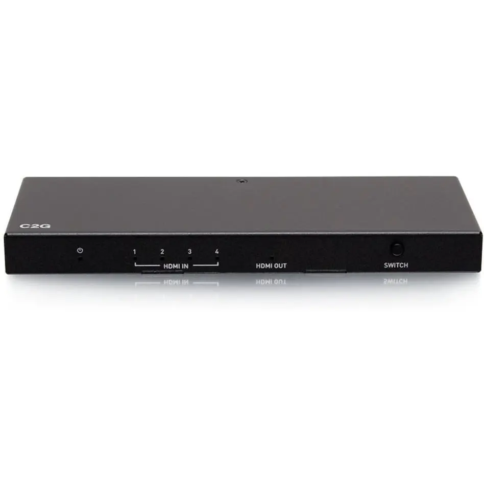 C2G C2G41604 4-Port HDMI 2.0 Switch, 1-Output HDMI Switch for Computers & Gaming Consoles, Supports 4096 x 2160 Resolution