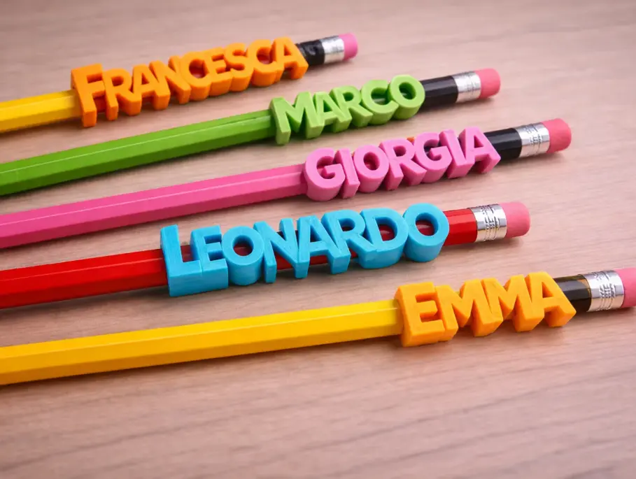 Personalized Pencil Toppers – Custom Name Pencil Accessories – 3D Printed School Favors – Classroom Gifts