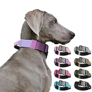 Tactical Dog Collar for Medium & Large Dogs Durable Polyester Blend Fabric Comfortable Padded Clasp Design Versatile Training Control Collar