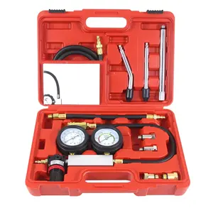 Multi-Function Cylinder Leak Down Tester Automotive Kit, Gasoline Engine Compression Tester, Dual Gauge Leakdown Detector Tool Set for Pressure Check & Leakage Rate Test on Cars, Motorcycles, Trucks