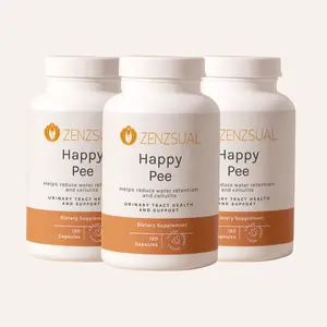 ZENZSUAL 3 PACK Happy Pee Dietary Supplement with Cranberry D-Mannosa Propolione Vitamin C & Oregano Natural Healthcare Capsule for Women 120 Count Sugar-Free Soy-Free Vegan Edible