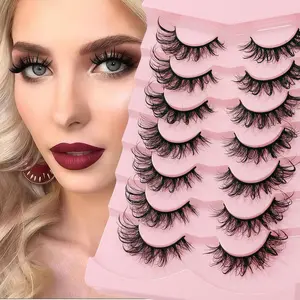 7 Pairs Full Strip Comic False Eyelashes for Women, Realistic Fake Eye Lashes, European and American Style, Perfect for Makeup Enthusiasts