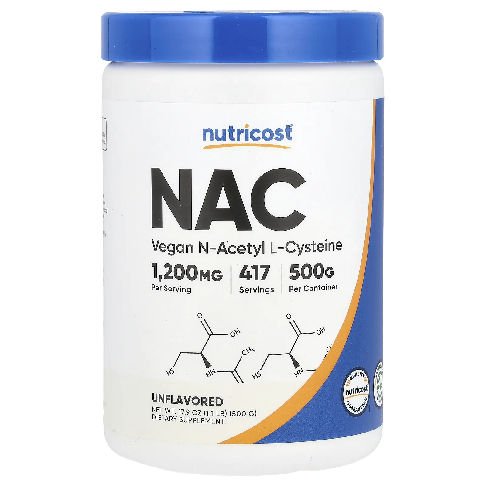 Nutricost NAC, Unflavored, 17.9 oz (500 g)