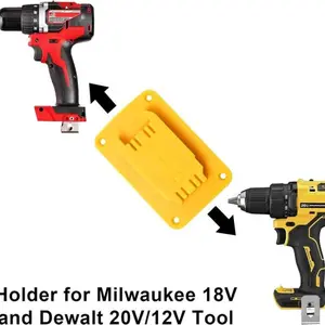 12-Piece Drill Bit Tool Holder Stand, Organizer, Model, Battery Hook, Compatible with Milwaukee M18 Tools, Durable & Convenient Storage Solution