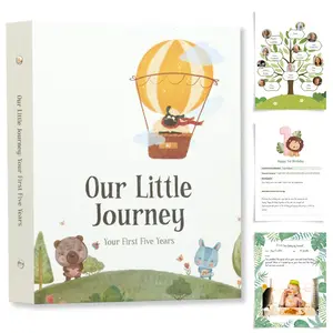 Baby Memory Notebook Keepsake – Record Baby's First 5 Years Milestone Baby, Gender Neutral Baby Journal, Baby Scrapbook & Photo Album, Newborn Keepsake Gift