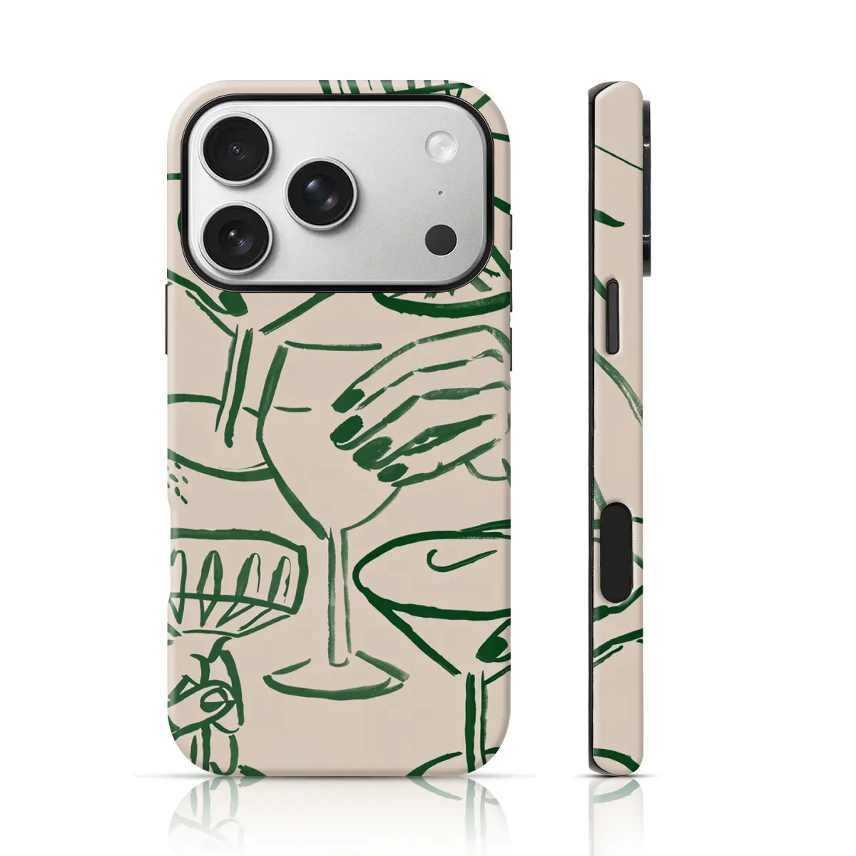 Artistic Cocktail Pattern Cute Smartphone Case - Drop-Proof Protection for iPhone 17/16/15 Pro Max, 15/14/13/12 & Samsung S26/S25 Ultra Handheld Cellphone Devices, Great Gift, Casing