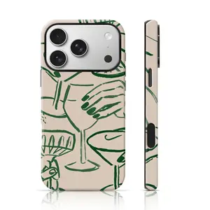 Artistic Cocktail Pattern Design Cute Phone Case Drop Proof for iPhone 17 Pro Max/16 Pro Max /15Pro Max 15/14/13/12 & Samsung S26 /S25Ultra Great Gift