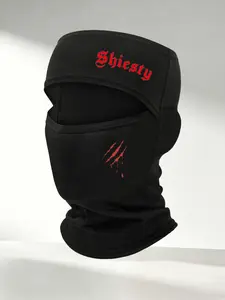 Shiesty Balaclava Face Mask, Breathable Windproof Neck Gaiter, Gothic Letter and Claw Print, Multi-Functional Ski Mask for Outdoor Sports