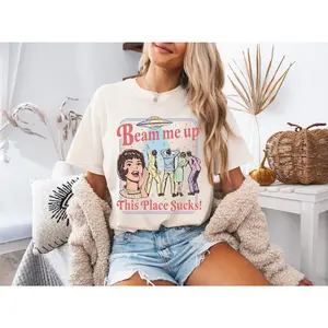 Beam Me Up Shirt, This Place Sucks Tee, Funny Alien UFO Graphic T-Shirt