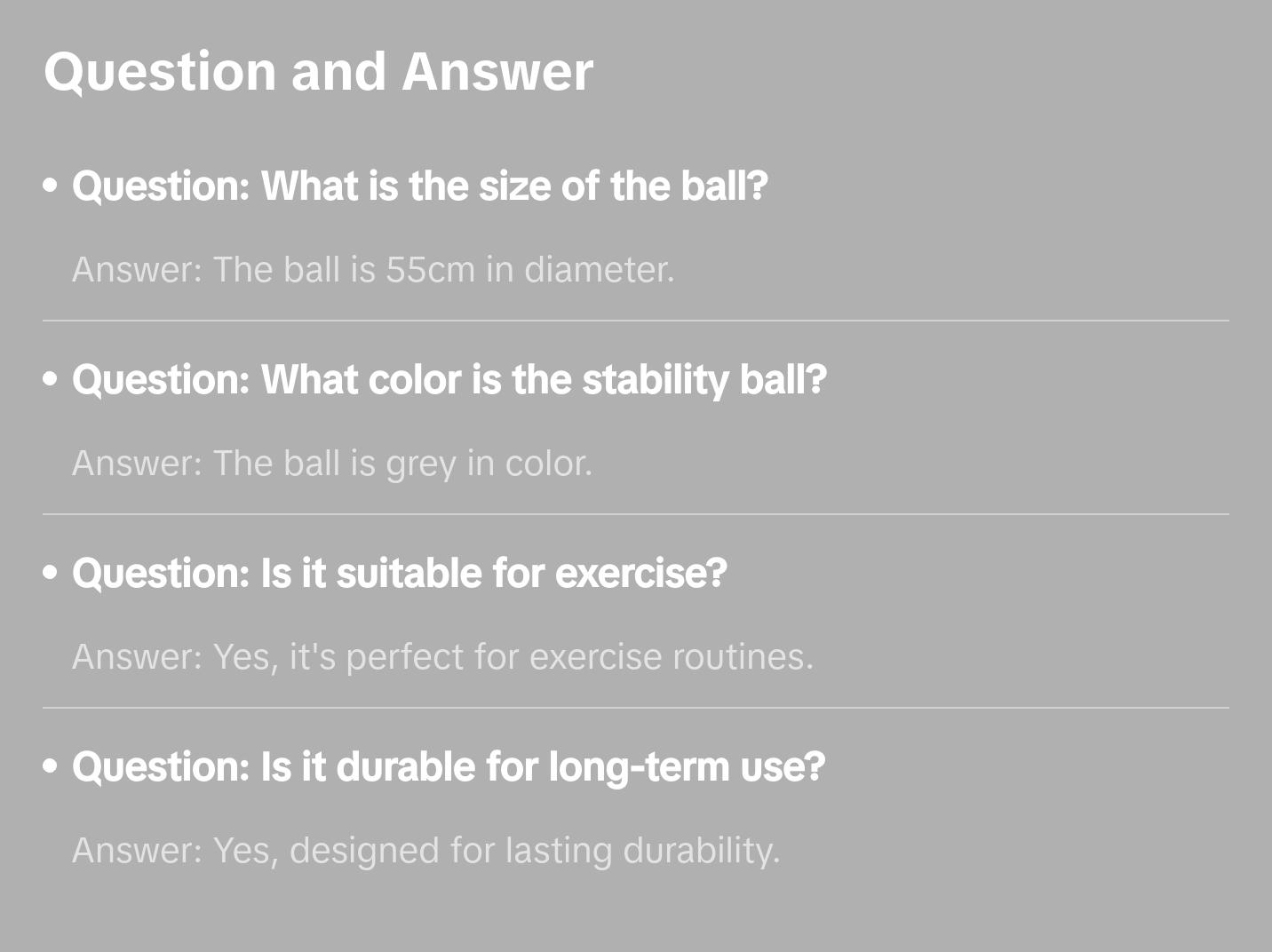 Body-Solid Tools Stability Ball 55cm Grey 55CM