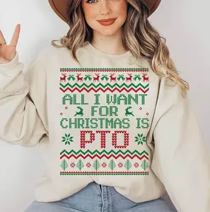 All I Want Xmas PTO Ugly Christmas Sweater, Funny Office PTO Sweatshirt, Work Party Gift for Coworker, Work Gifts Exchange