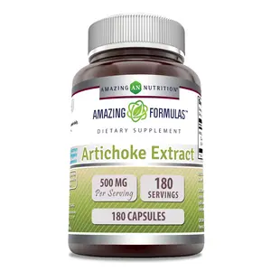 Amazing Formulas Artichoke 500 Mg | 180 Capsules | Non-GMO | Gluten-Free | Made in USA