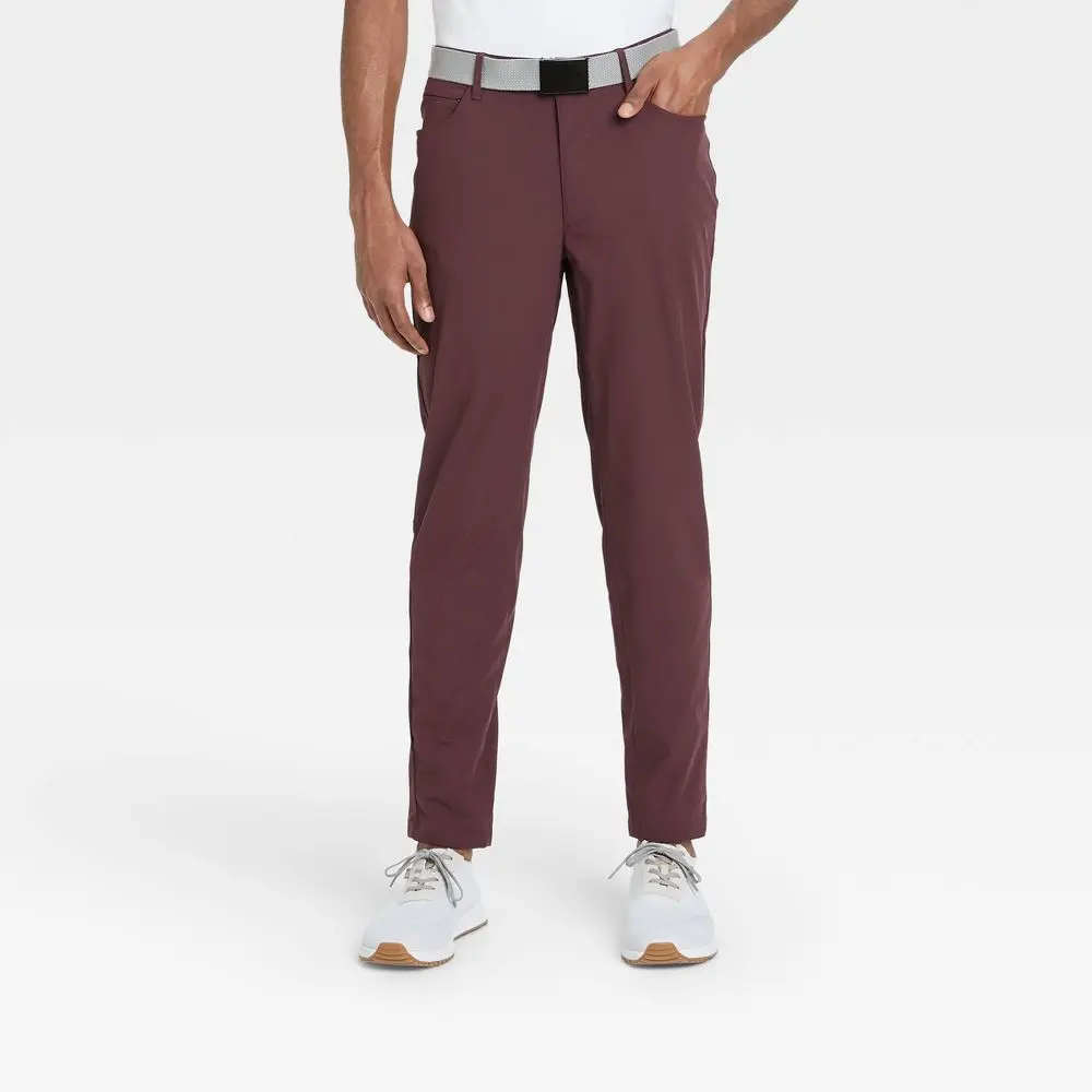 All In Motion Men's Big & Tall Golf Pants Straight Leg UPF 50+ Pants Travel, Casual, Polyester, Belt, Zipper