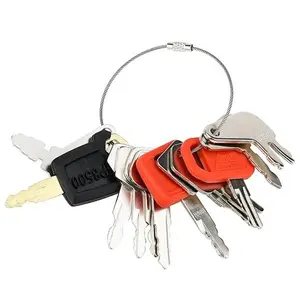12 Heavy Equipment Keys, Machine Key Master Set for Cat Caterpillar John Deere Komatsu Bobcat Hyster Takeuchi Case Kobelco Lucas New Holland Construction Equipment