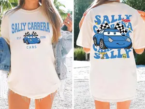 Two-Sided Sally Carrera Cars On The Road Shirt, Disneyland Cars Movie T-shirt