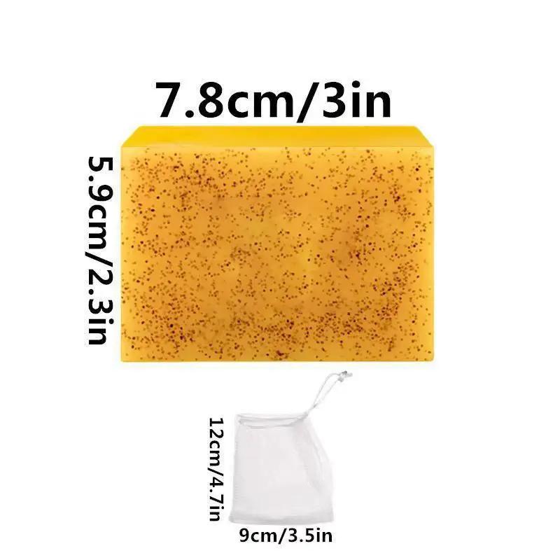 3PCS Lemon Turmeric KojicAcid Soap, Natural Organic Turmeric Face and Body Wash Soap Bar, Firm Pores, Even Out Skin Tone,Lemon Turmeric Glowing Skin Care Soap, Deep Clean