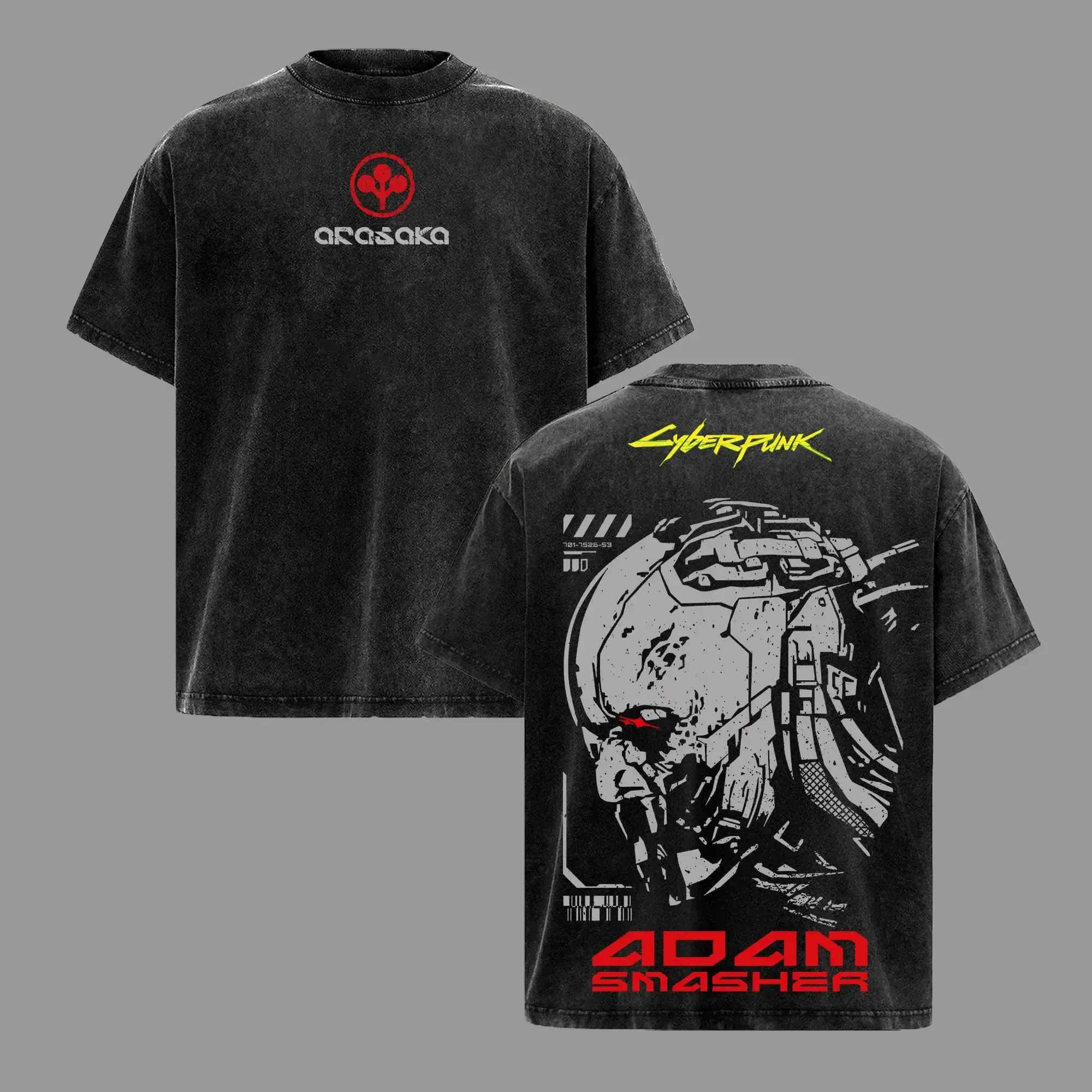 Men's Oversized 230gsm Premium Heavyweight Cotton Graphic T-Shirt - 2xl,4xl,5xl, Relaxed Cut, Vintage Wash, Cyberpunk Anime Streetwear, Classic Short-Sleeve, Seamless, Soft, Round Neck, Pre-Washed, Rib Detail, Modern Twist Menswear Top, Premium Cotton, 3X