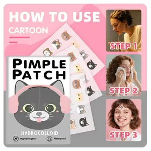 600pcs, Hydrocolloid Pimple Patches, , Cartoon Animal Stickers, Multiple Colors, Waterproof, Comfortable and Breathable, for Acne Prone and Sensitive Skin Multi-Pack