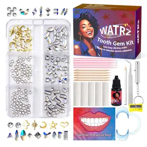 WATREZ DIY Tooth Gem Kit, Crystal Jewelry Set for Oral Beauty, Ideal for Daily & Party Use, Six Grids- Plain