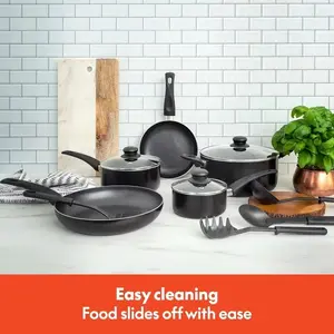 13 piece home kitchen cookware set with thick cast iron pot and nonstick pans covering frying boiling stewing and multiple cooking scenarios in one set