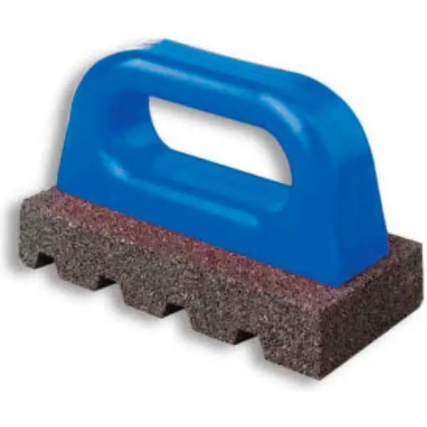Bon Tool B607673 Fluted Rub Bricks - 6x3x1 in., 60 Grit Silicon Carbide, Plastic Handle, High-Quality for Finishing Work (Tools & Hardware Abrasive Finishing Supplies), 6 In.