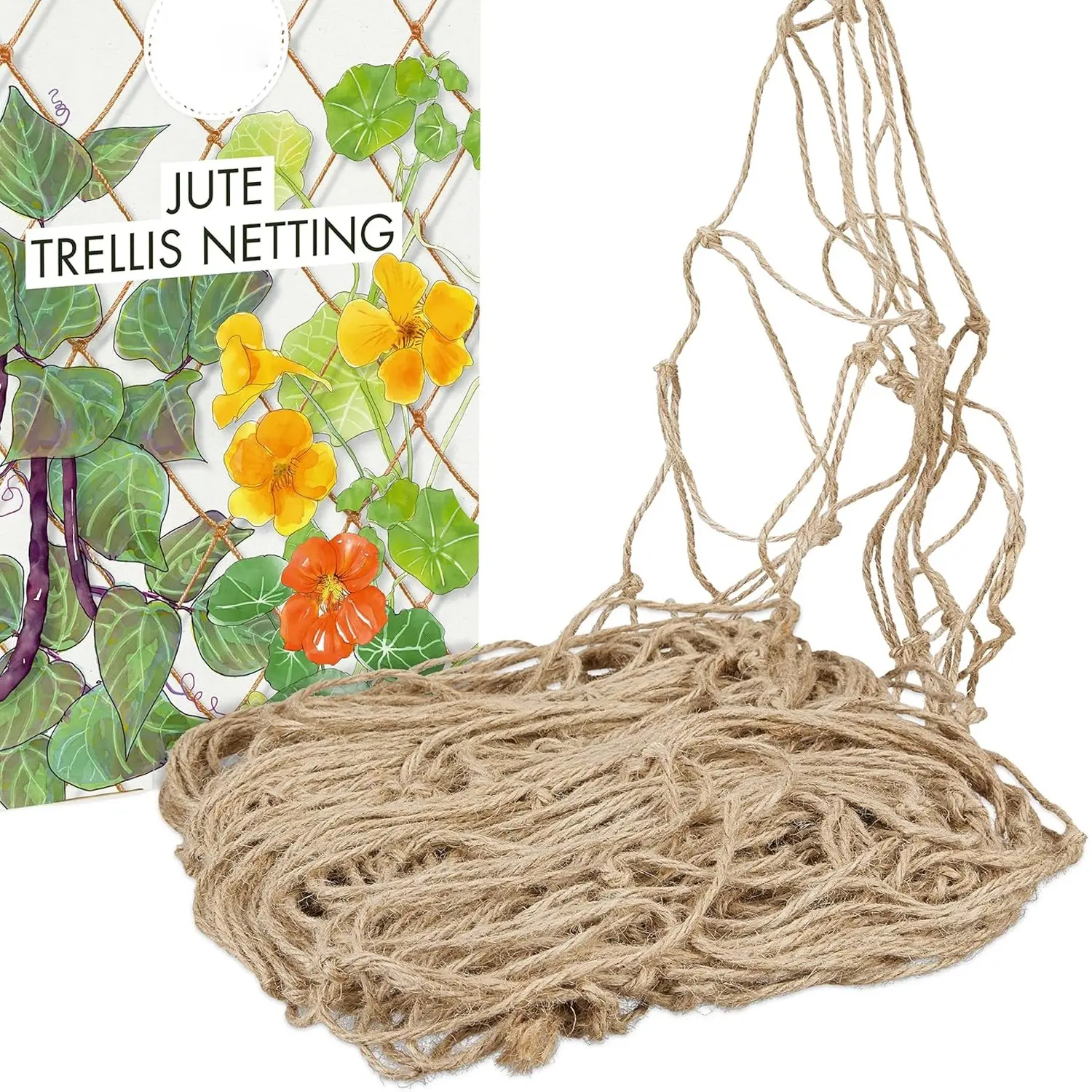 Hemp Rope Net Climbing Plant Support, Natural Jute Garden Netting, Cucumber Trellis, Bean Trellis, Tomato Plant Support, Indoor & Outdoor Decor, Garden Supplies