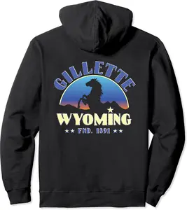 Gillette, Wyoming WY Wild Horse Pullover Hoodie - Jesusmissa Shop 74B09MDV792X