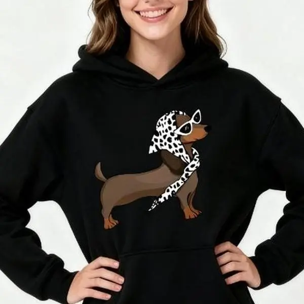 Casual Dalmatian Print Pullover for Women, Unisex Long Sleeve Crew Neck Top in Knit Cotton Fabric, All Season Clothes, Longsleeves, Pullover Hoodie, Unisex Sizes