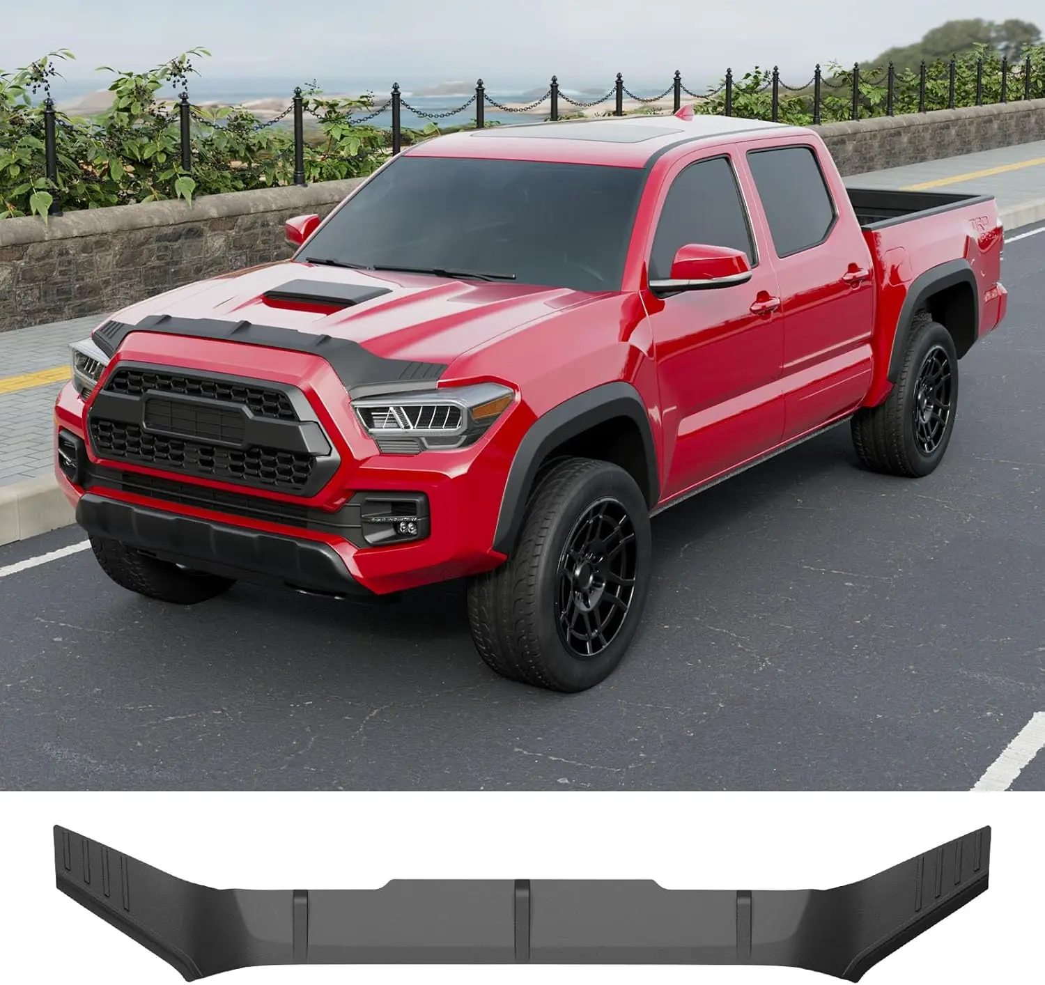 [Fits 16-23 Tacoma] Hood Deflector Compatible with 2016-2023 Toyota Tacoma TPE Hood Protector Shield Replacement for 2016-2023 Toyota Tacoma Accessories