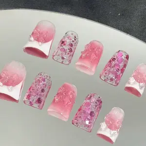 Sweet Girl Duck Mouth Shape Handmade Butterfly Nail Clips, Perfect Gift for Girls & Women, Ideal for Daily, Work, Parties