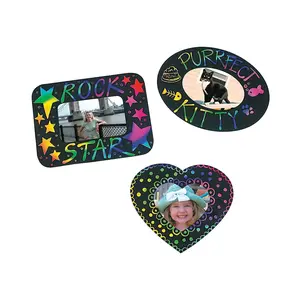 Magic Color Scratch Picture Frame Magnets - 12 Pc.