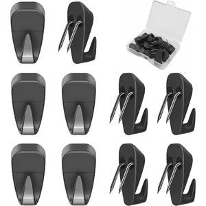 10 Pcs Cubicle Hooks - Fabric Panel Wall Clips for Hanging Coats, Pictures, Supports up to 40 lbs (Black)