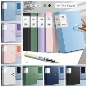 1pc A4 100 page booklet, transparent insert storage folder, archive folder, office collection folder, File Folder, holiday gift