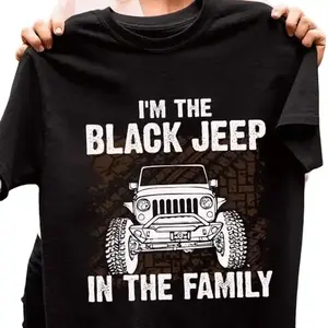 I'm The Black Jeep In The Family T Shirts, Jeep Shirts, Jeep Lover Shirts Casual Classic Cotton Fabric Fashion Menswear