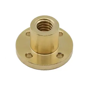 T10 Tr10x2 Lead Screw Brass Nut Acme Thread 2mm Pitch 1 Start 2mm Lead for 3D Printer and CNC Machine Z Axis