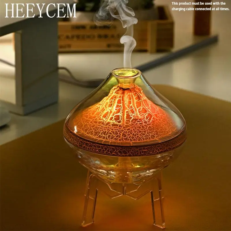 Colorful Volcano Humidifier, USB Powered Humidifier – Colorful Gradient LED, Cool Mist Air Purifier, Nano Mist Moisturizing, suitable for bedroom, living room or office, perfect as a holiday, New Year, or Christmas gift.