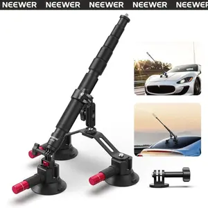 NEEWER CA065 Triple Suction Cup Car Mount for Camera & Action Camera, Windshield Suction Mount for GoPro, DJI Osmo Action for POV Driving, Filming & Content Creation