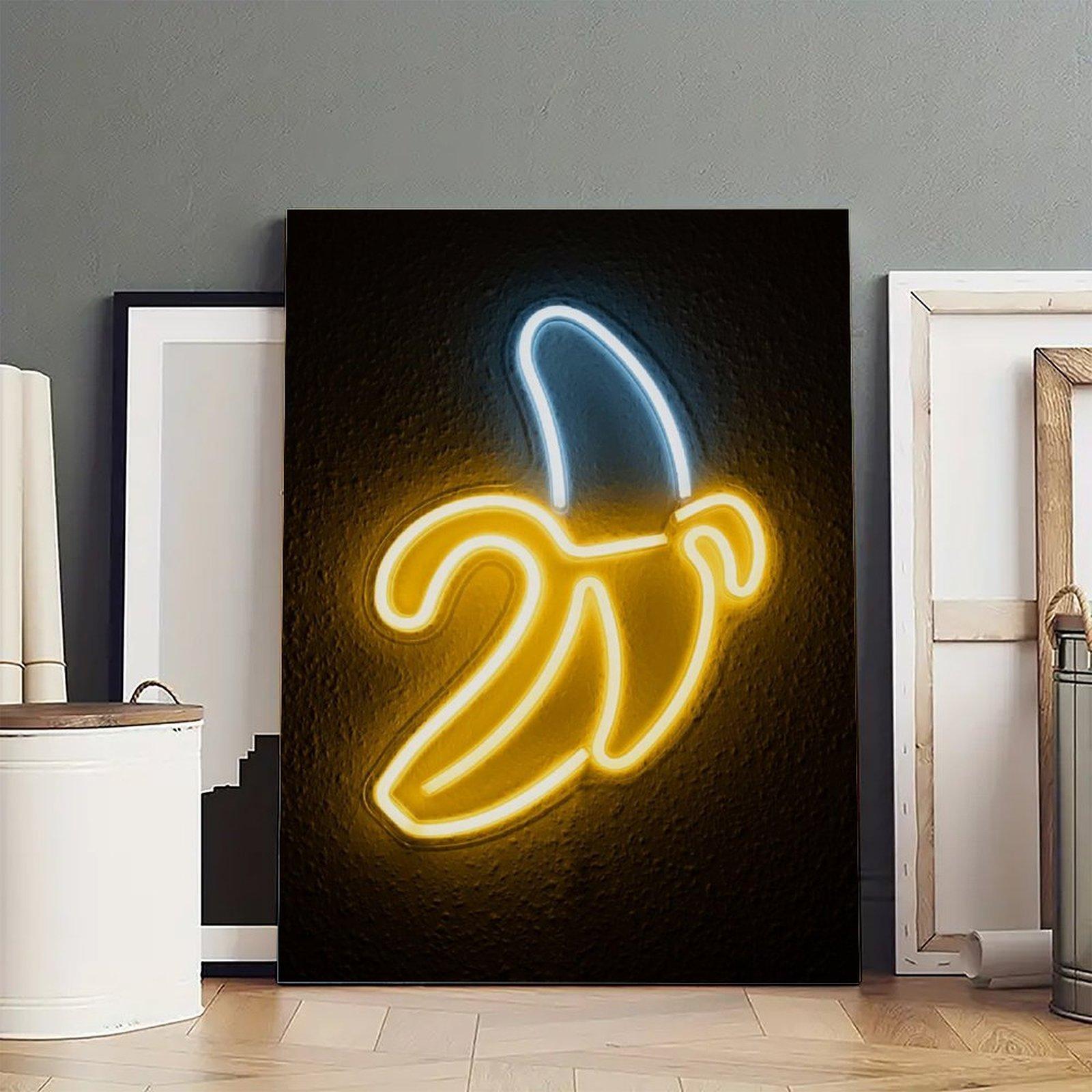 Art Poster Neon Sign Banana Poster Decorative Painting Canvas Wall Art Picture Print Modern Family Bedroom Decor