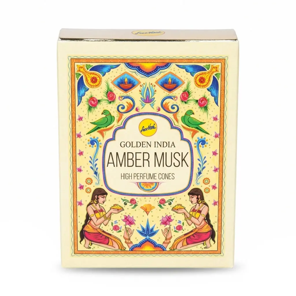 Amber Musk Backflow Incense Cones 10 Pack — Sree Vani Cascade Cones