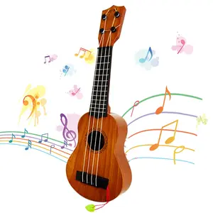 Kids Toy Ukulele Guitar 17inch 4 String Mini Educational Musical Instrument for Toddlers Preschoolers Safe Odorless Plastic Nylon Strings Fun Learning Toy Perfect for Beginners