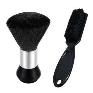Barber & Neck Duster 2 Pack Small Brushes for Fades, Cleaning Trimmer, Hair Clippers, Barbershop, Lightweight, Durable, Styling Beard Brush for Men