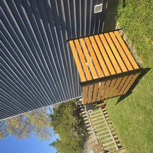 VEVOR Wood Privacy Fence, Summervibes,Summervibes, 38" W x 42" L, 2-Panel Slatted Air Conditioner Fence Screen, Pool Equipment Enclosure with Metal Stakes, Easy DIY Installation, Outdoor Trash Can Hider for Garden Decoration