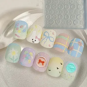Cute Star Heart Nail Art Stamp Frame, Transparent Silicone Nail Mold, Essential for Nail Artists, Adorable Design