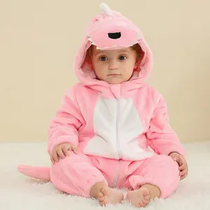 Toddler Pink Green Red Dinosaur Halloween Christmas Outfits Baby Animal Costume Romper Onesie | Fall Winter Infant Zip Up Hooded Pajamas Costume Cosplay Jumpsuit Casual Clothes  for Boys and Girls