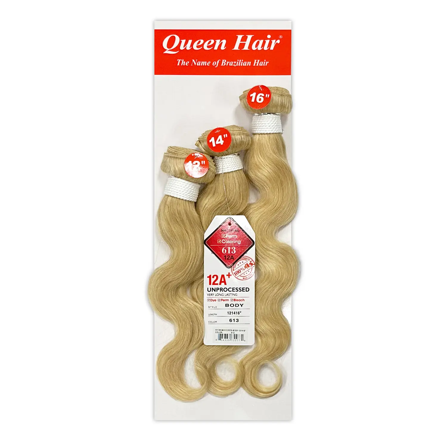 Queen Hair Unprocessed Brazilian Virgin Remy Human Hair Bundle Hair Weave 12A Body Wave 3Pcs