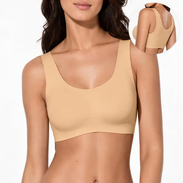 DEANGELMON Women's Basic Wireless Unlined Seamless Full Coverage T-Shirt Bra - Nylon Blend Pullover Bralette, Wide Straps, Breathable Fabric, Back Smoothing, Ultra Soft, Invisible All-Day Comfort, Hand Washable