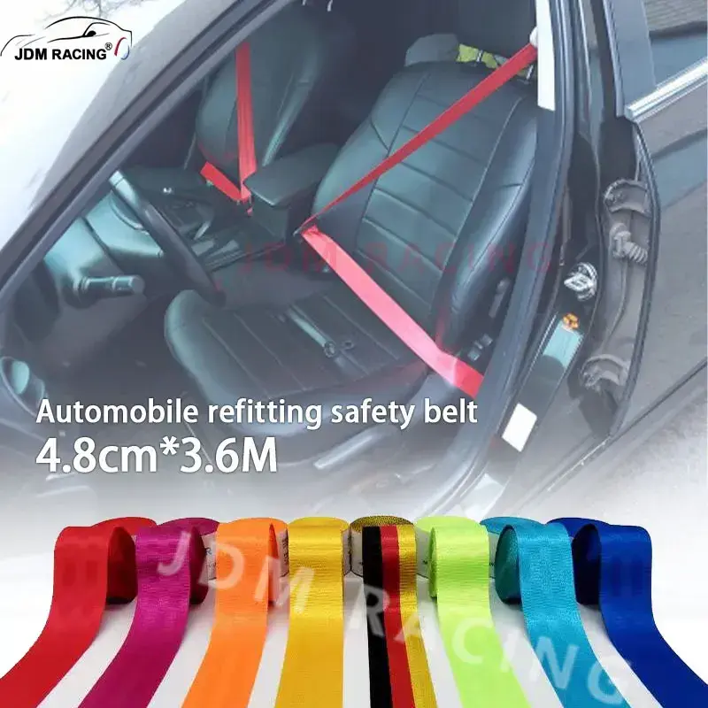 Auto 3.6 Meters Universal Strengthen Seat Belt Webbing Fabric Racing Car Modified Seat Safety Belts Harness Straps Standard A++