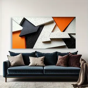 Flat canvas wall art geometric shapes modern abstract painting, artwork for living room, office, bathroom, bedroom, dining room, kitchen, high quality home decor, anti-fading, stretched on wooden frame