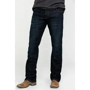 Men's retro deep wash slim fit elastic denim jeansRAIMENTRY